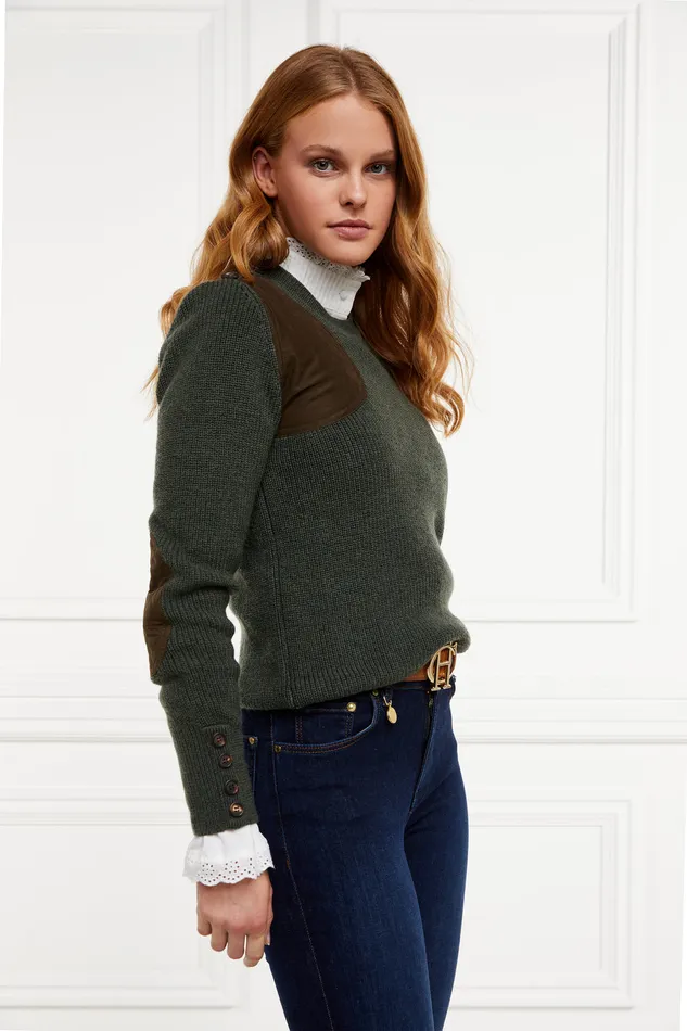 Country Crew Neck Knit Forest Marl Women Holland Cooper Knitwear
