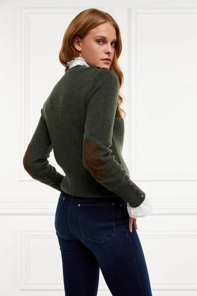 Country Crew Neck Knit Forest Marl Women Holland Cooper Knitwear