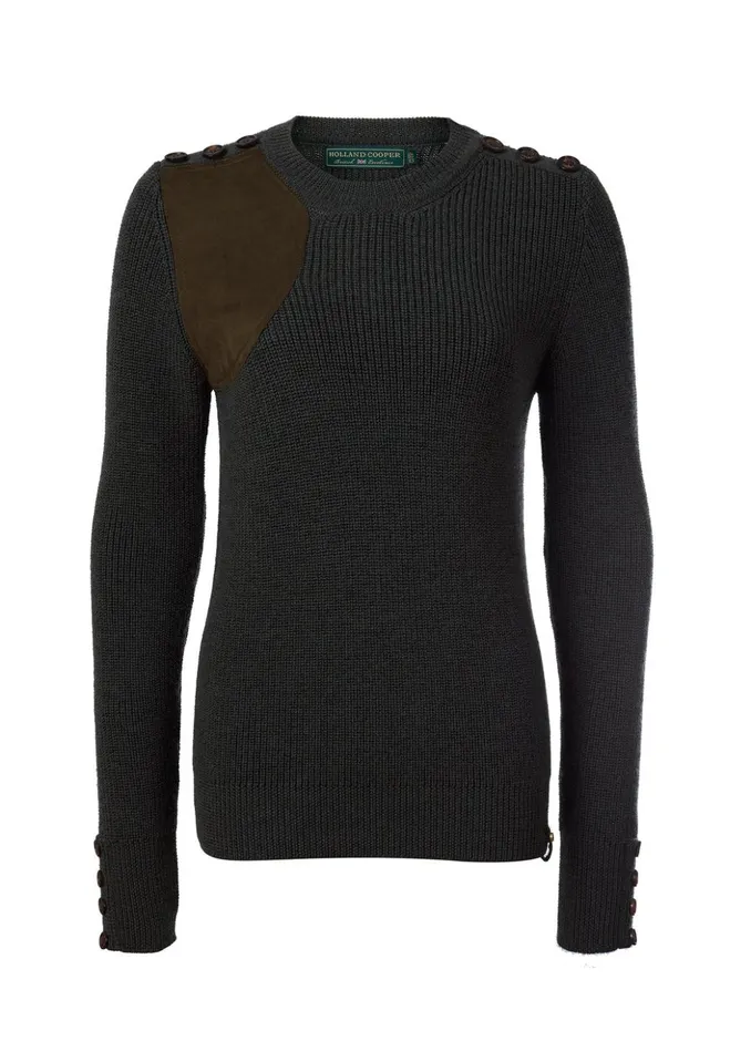 Country Crew Neck Knit Forest Marl Women Holland Cooper Knitwear