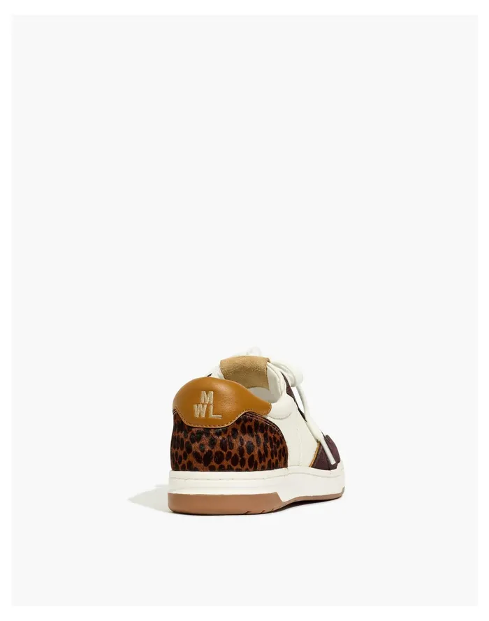 Court Sneakers In Leather And Cheetah Calf Hair Espresso Bean Multi Women Madewell Sneakers