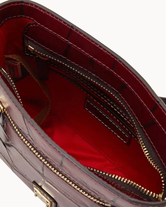 Crossbodies Women Dooney and Bourke Denison Small Zip Crossbody Bordeaux
