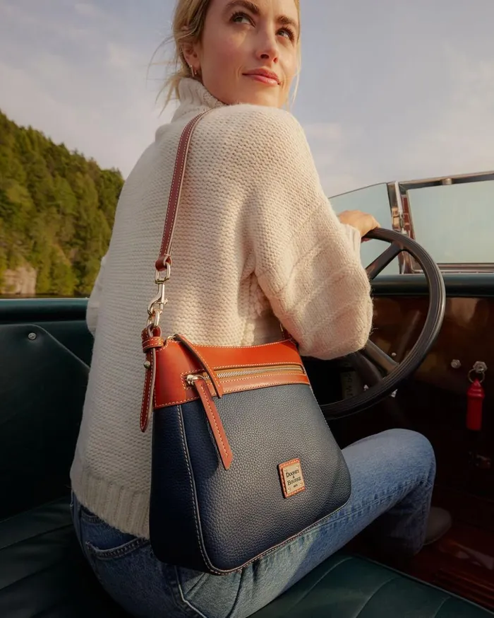 Crossbodies Women Dooney and Bourke Pebble Grain Crossbody 25 Midnight Blue