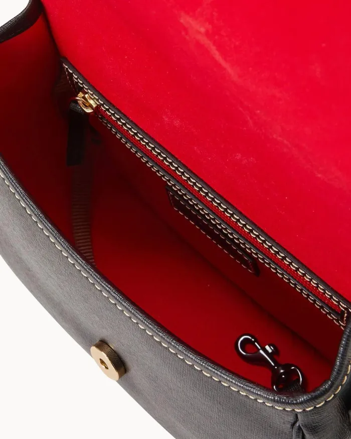 Crossbodies Women Dooney and Bourke Saffiano Saddle Bag Black Crossbodies Women Dooney and Bourke Saffiano Saddle Bag Black