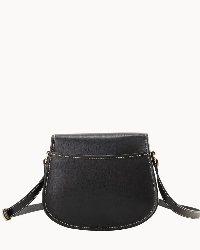 Crossbodies Women Dooney and Bourke Saffiano Saddle Bag Black Crossbodies Women Dooney and Bourke Saffiano Saddle Bag Black
