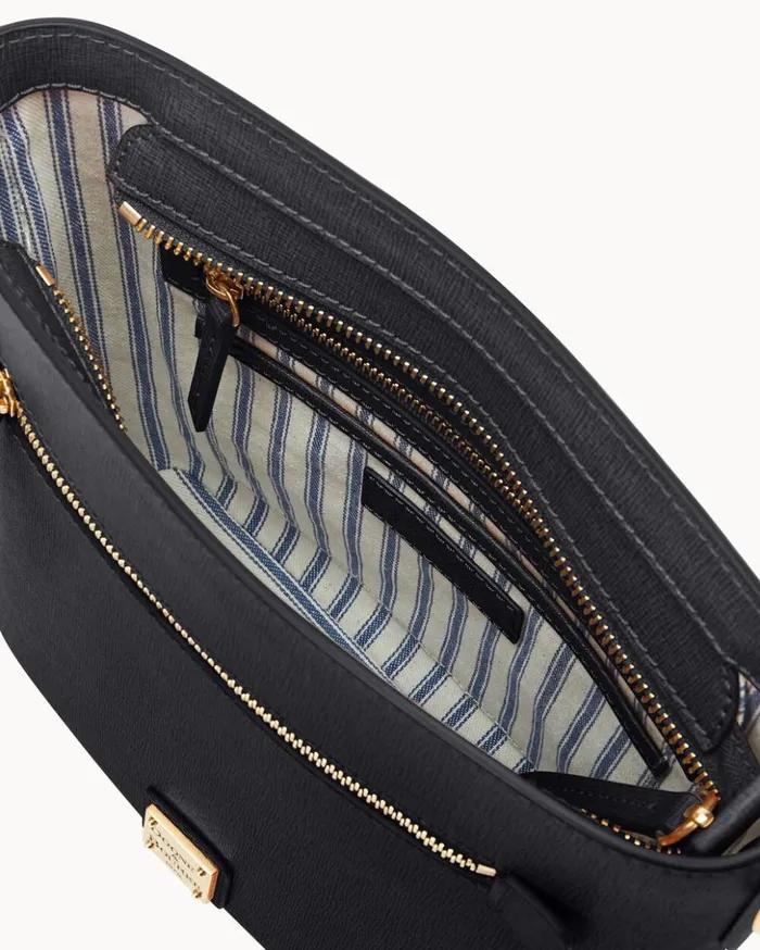 Crossbodies Women Dooney and Bourke Saffiano Zip Crossbody Black