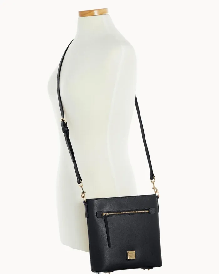 Crossbodies Women Dooney and Bourke Saffiano Zip Crossbody Black