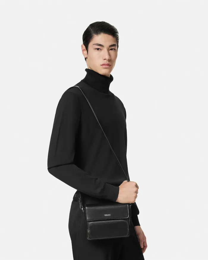 Crossbody and Messengers Men Versace Cargo Messenger Bag Blacksilver