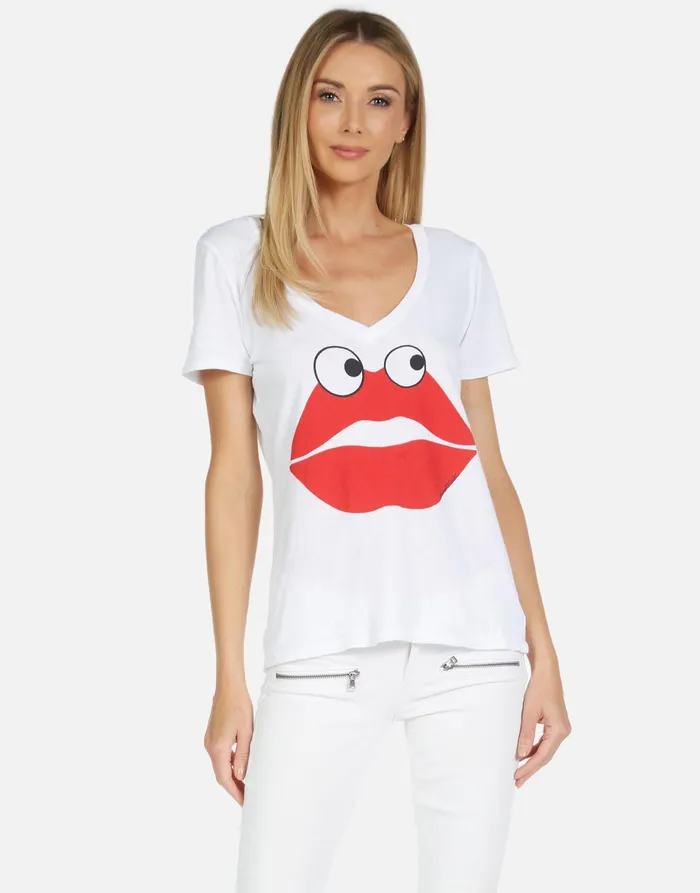 Cruz Kiss Face White Women039s Lauren Moshi Short Sleeve