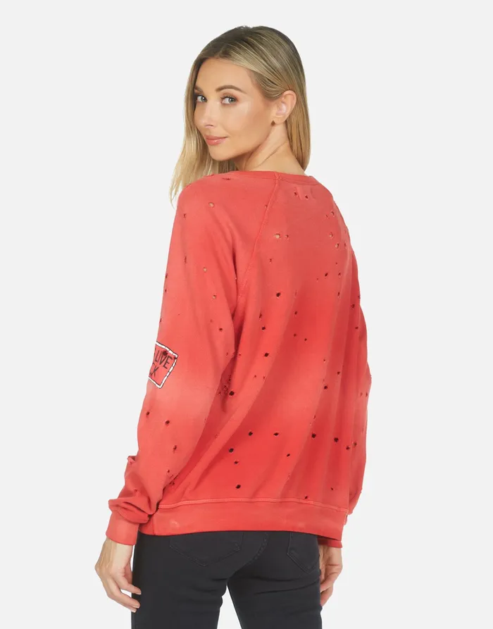 Darby Poison Cat Faded Brick Women039s Lauren Moshi Long Sleeve