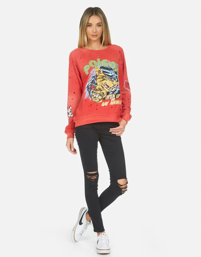 Darby Poison Cat Faded Brick Women039s Lauren Moshi Long Sleeve