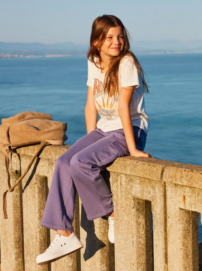 Day And Night Vintage 8211 Short Sleeves Tshirt For Girls 4 8211 16 Egret Kids Roxy Tshirts and Shirts