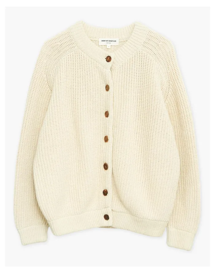 DEMY BY DEMYLEE Taylor Cardigan Cream Women Madewell Sweaters