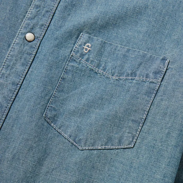 Denim Shirts Men Stetson Chambray Denim Shirt Blue