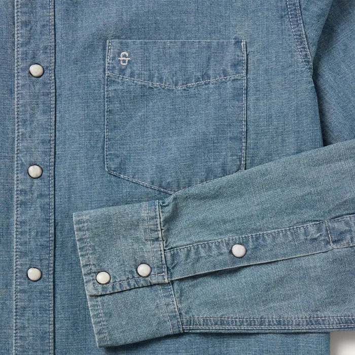 Denim Shirts Men Stetson Chambray Denim Shirt Blue
