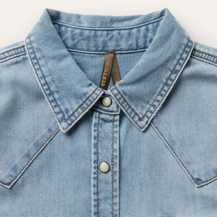 Denim Shirts Women Stetson Loose Fit Denim Shirt Blue