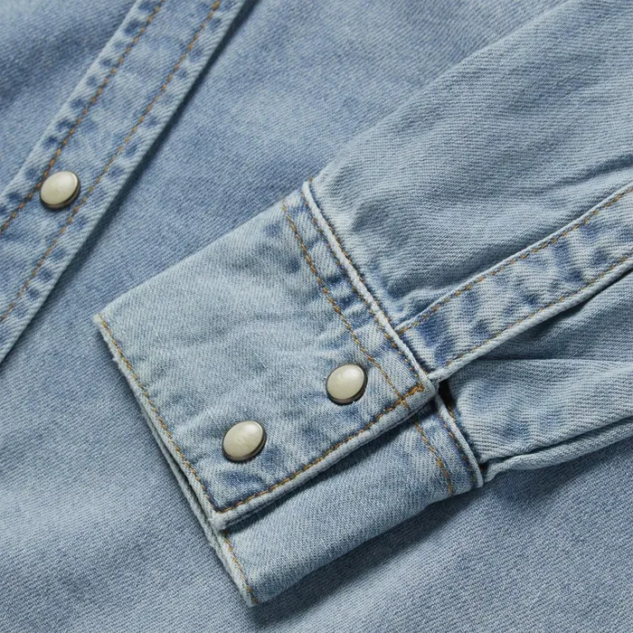 Denim Shirts Women Stetson Loose Fit Denim Shirt Blue