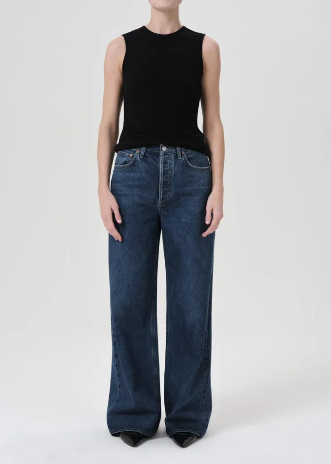 Denim Women Agolde Dame High Rise Wide Leg No Cuff Enamour
