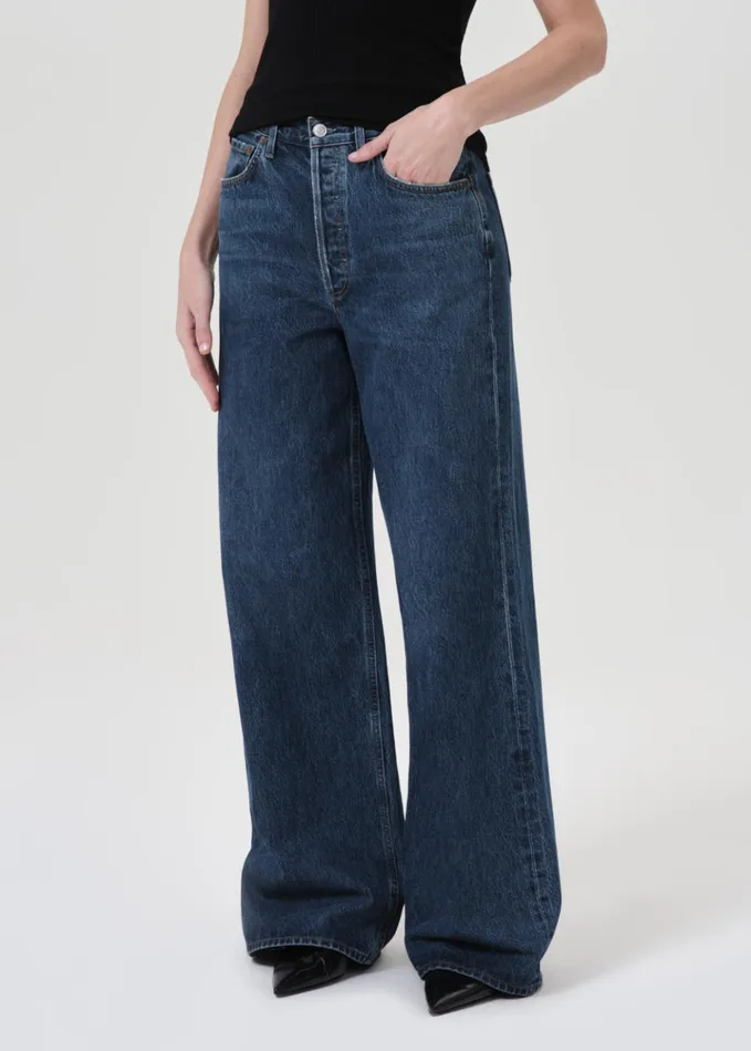 Denim Women Agolde Dame High Rise Wide Leg No Cuff Enamour