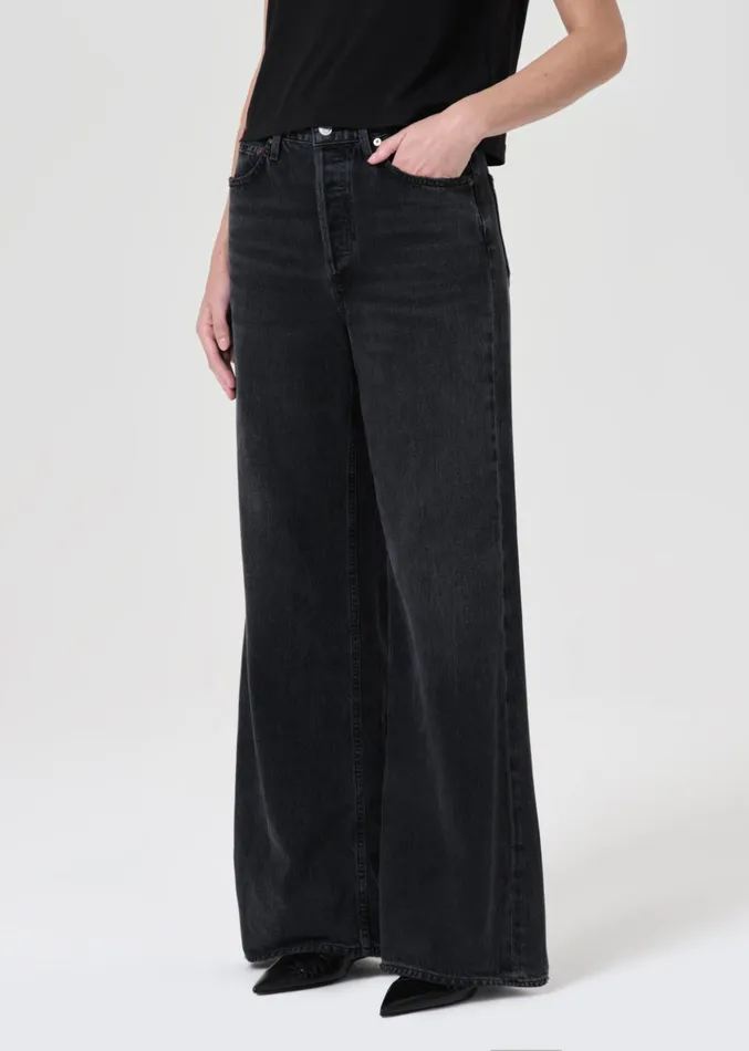 Denim Women Agolde Dame High Rise Wide Leg No Cuff Hitch