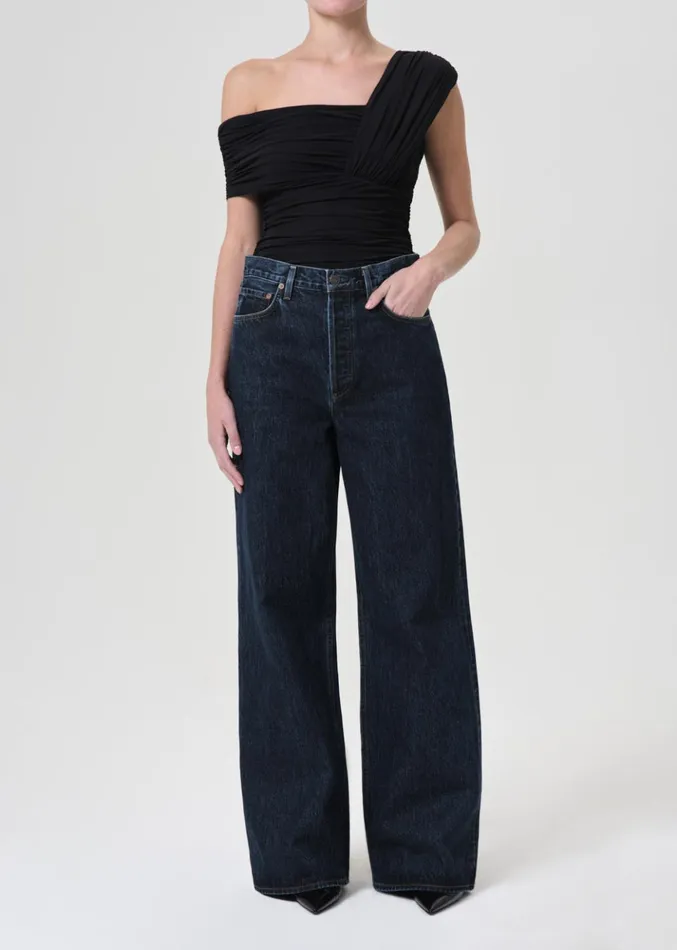 Denim Women Agolde Dame High Rise Wide Leg No Cuff Pendulum