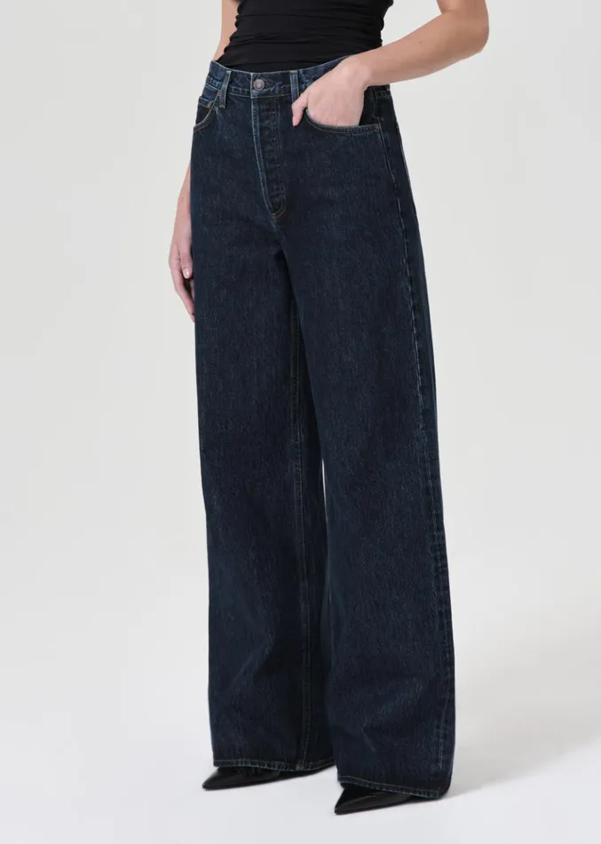 Denim Women Agolde Dame High Rise Wide Leg No Cuff Pendulum