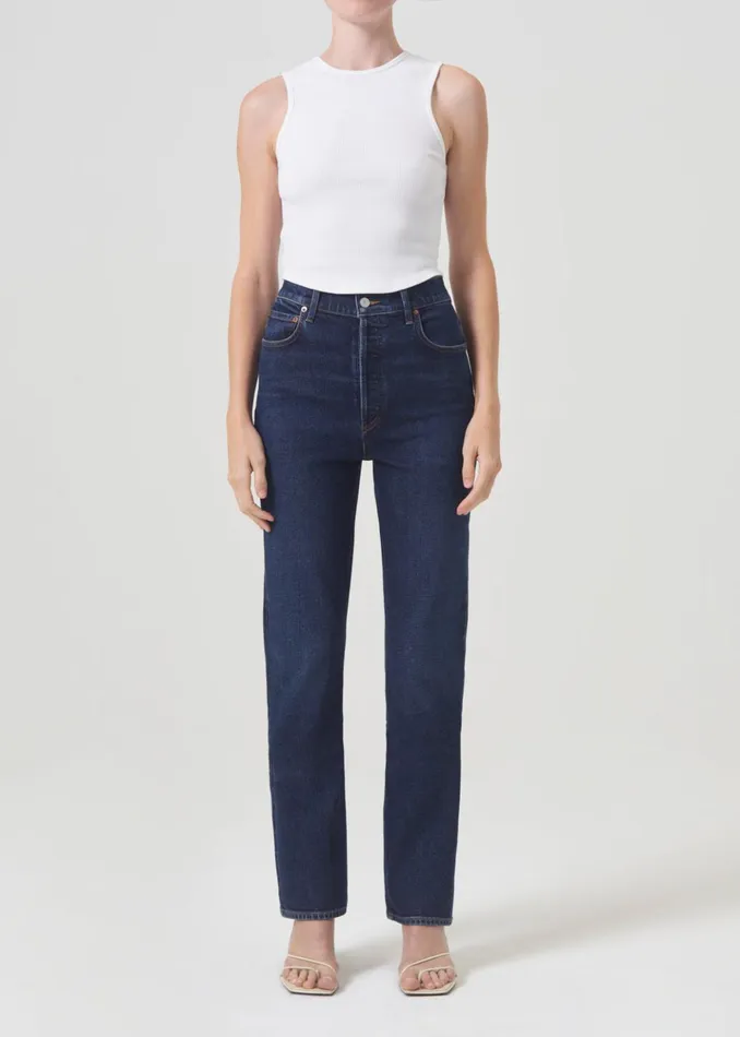 Denim Women Agolde Freya High Rise Slim Stretch Divided