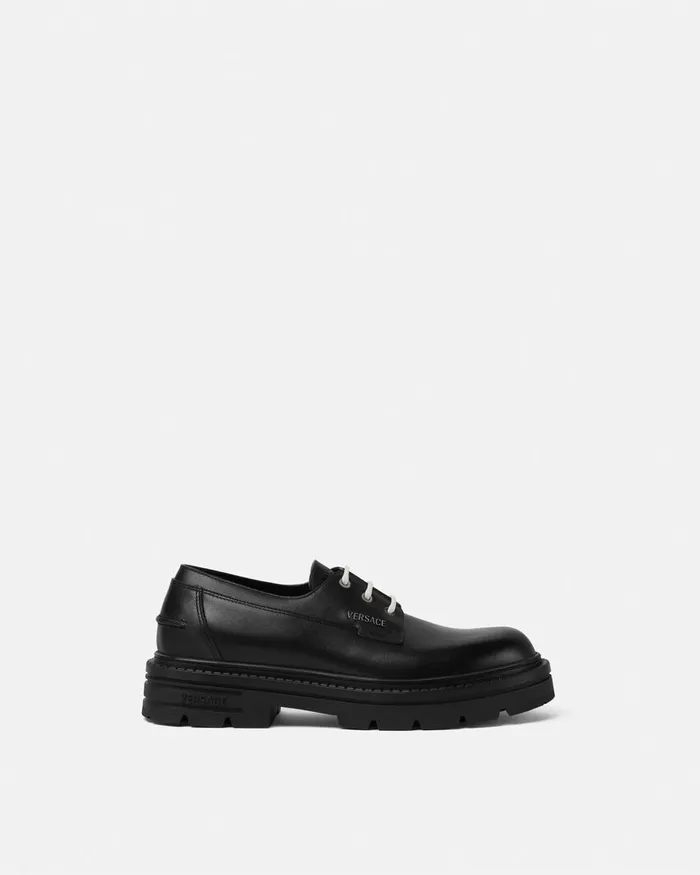 Derby Shoes Men Versace Adriano LaceUp Derby Shoes Black