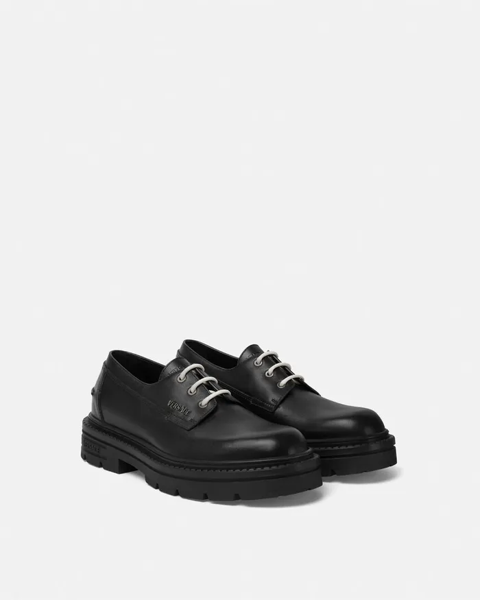 Derby Shoes Men Versace Adriano LaceUp Derby Shoes Black