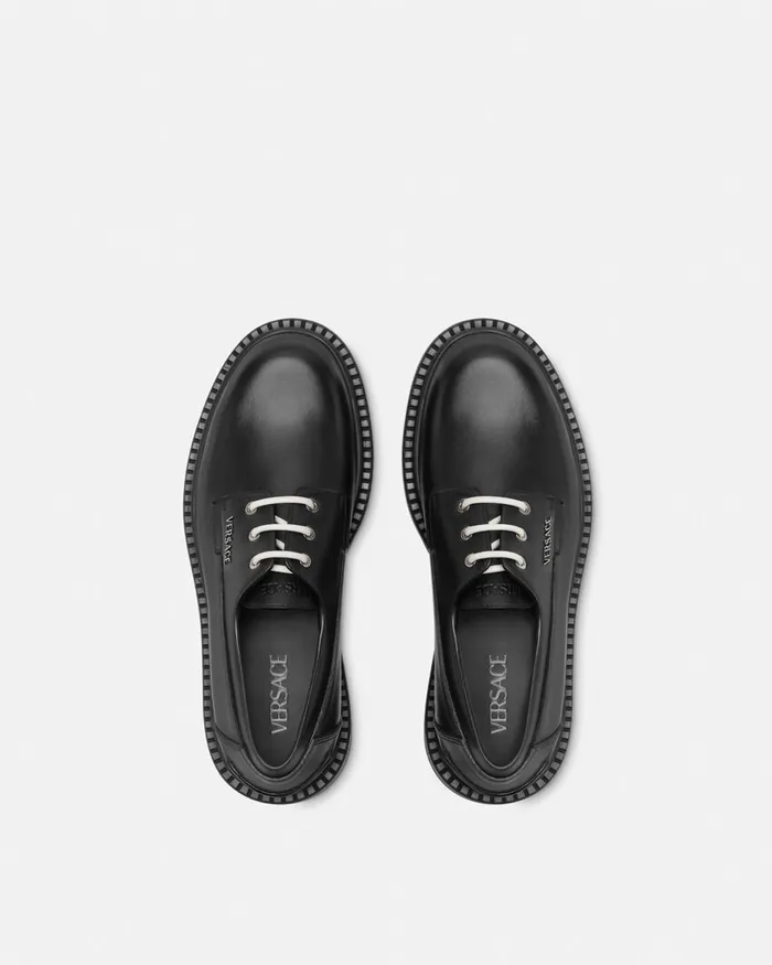 Derby Shoes Men Versace Adriano LaceUp Derby Shoes Black