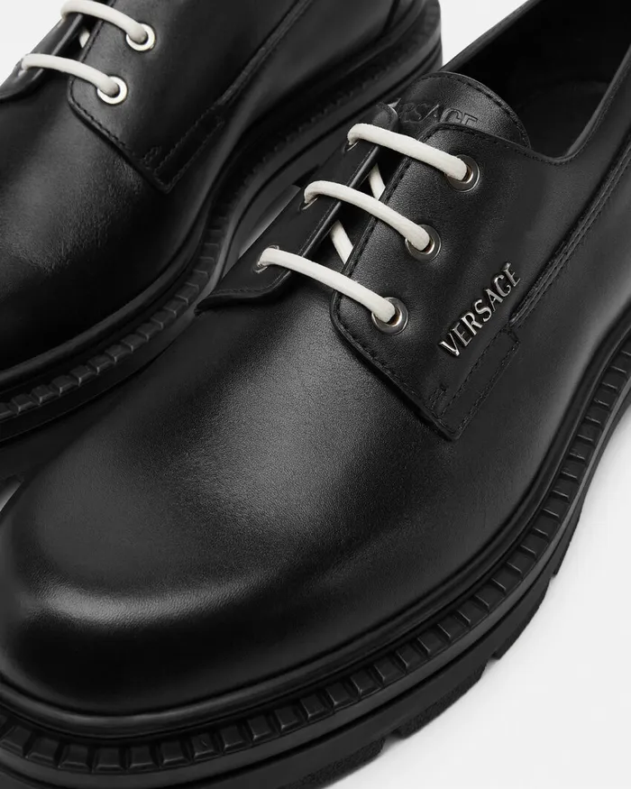 Derby Shoes Men Versace Adriano LaceUp Derby Shoes Black