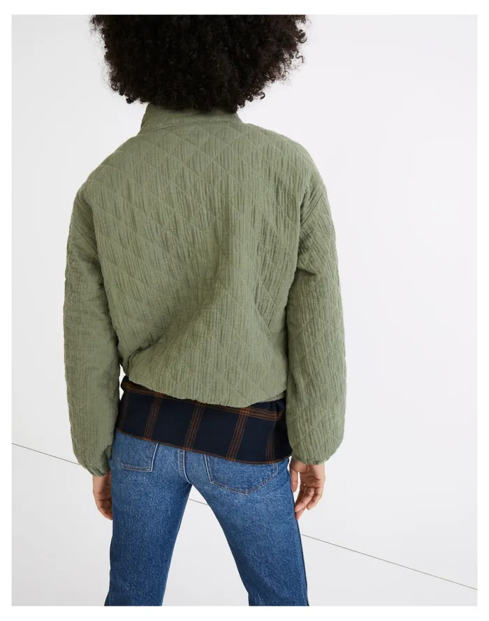 Diamond Jacquard Half Zip Pullover Top Faded Palm Women Madewell Tops and Shirts Diamond Jacquard Half Zip Pullover Top Faded Palm Women Madewell Tops and Shirts