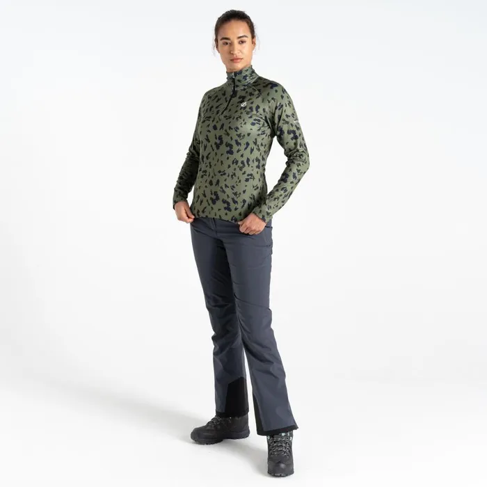 Divulge Lightweight Core Stretch Midlayer Olivine Green Dash Print Women Dare 2b Midlayers