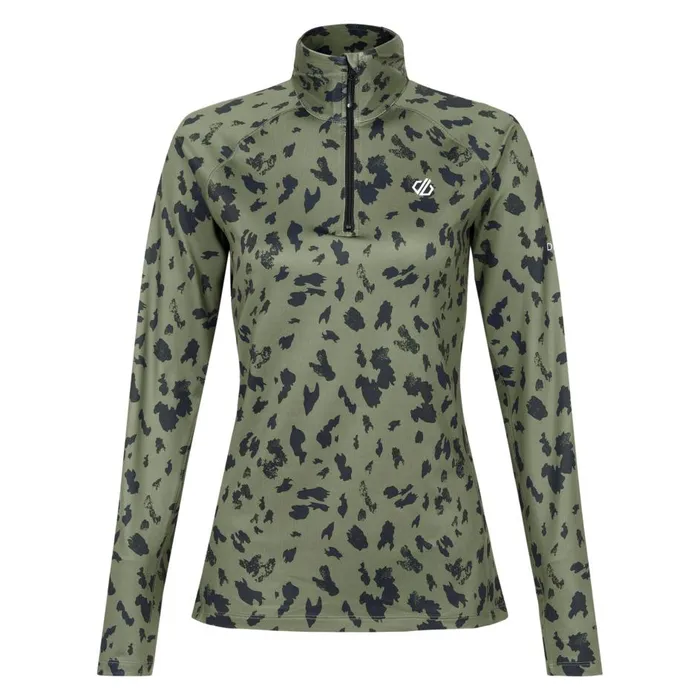 Divulge Lightweight Core Stretch Midlayer Olivine Green Dash Print Women Dare 2b Midlayers