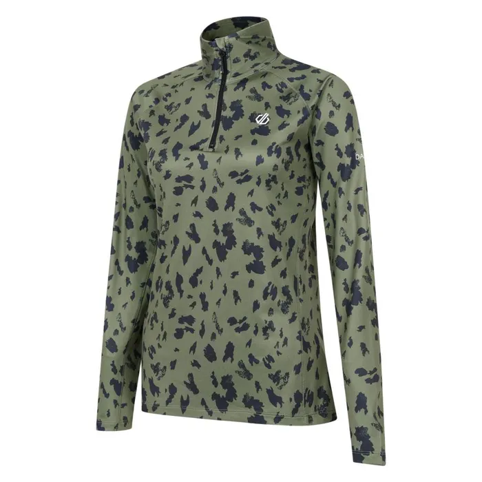 Divulge Lightweight Core Stretch Midlayer Olivine Green Dash Print Women Dare 2b Midlayers