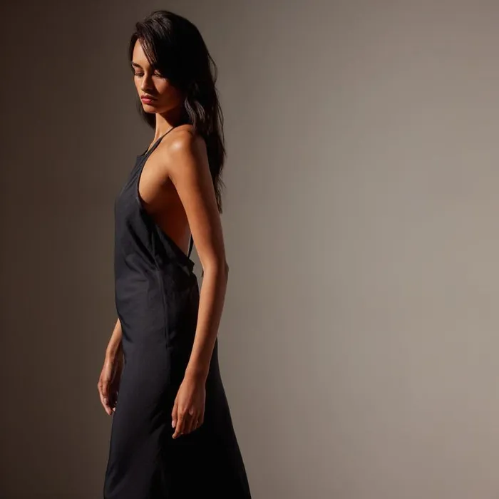 DressesJumpsuits Women James Perse Lightweight Matte Sateen Halter Neck Dress Black DressesJumpsuits Women James Perse Lightweight Matte Sateen Halter Neck Dress Black