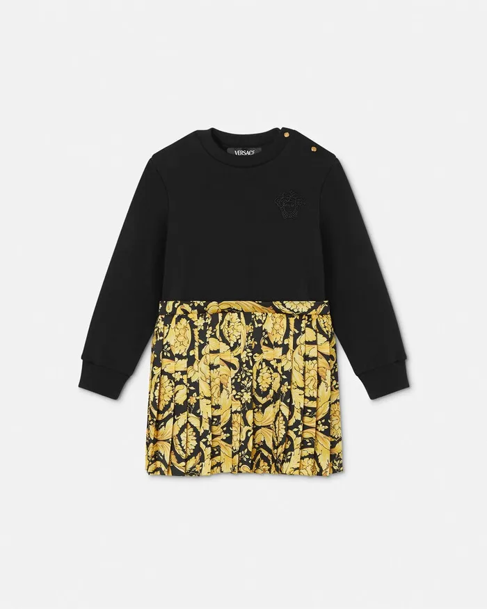 Dresses Kids Versace Barocco Baby Sweatshirt Dress Black