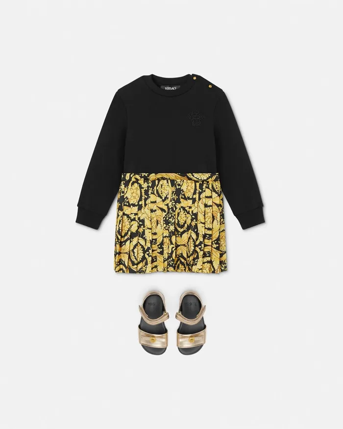 Dresses Kids Versace Barocco Baby Sweatshirt Dress Black