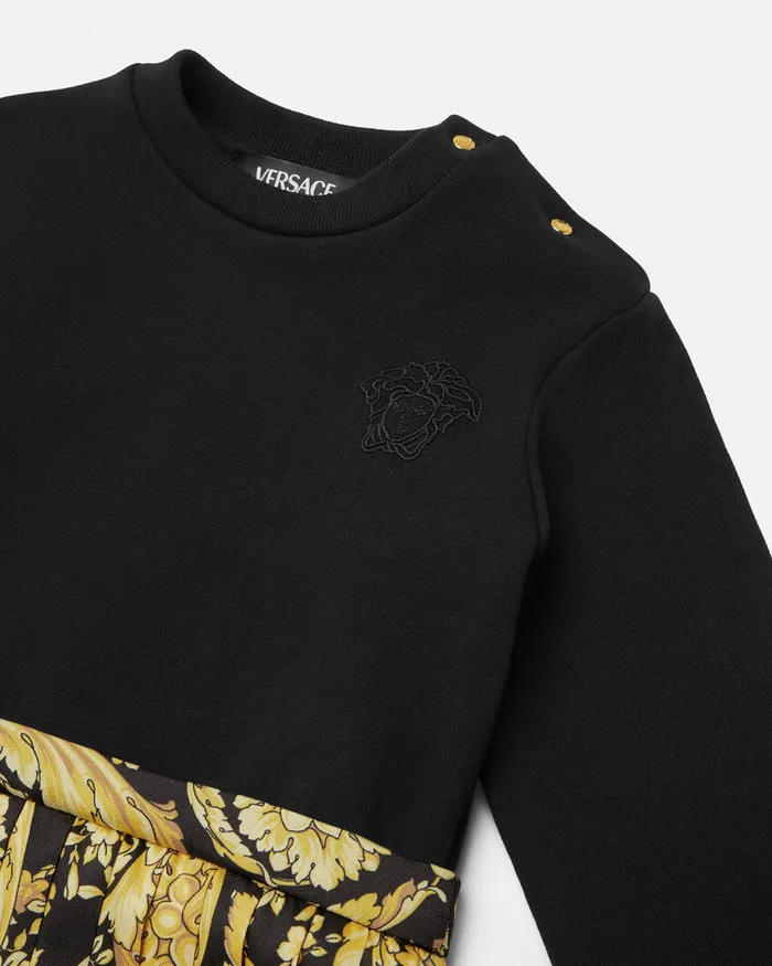 Dresses Kids Versace Barocco Baby Sweatshirt Dress Black