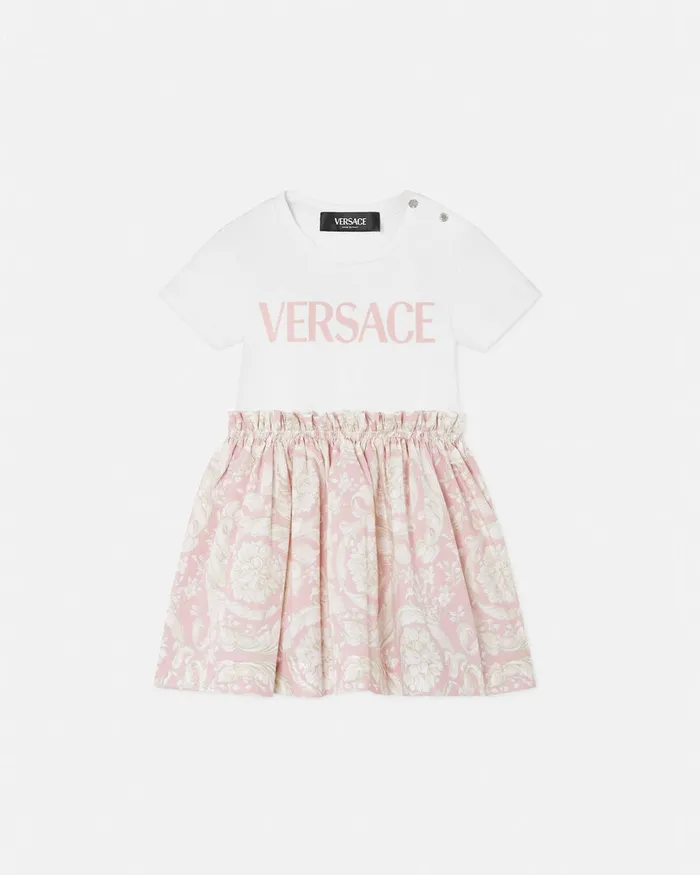 Dresses Kids Versace Barocco Baby TShirt Dress Light Pink