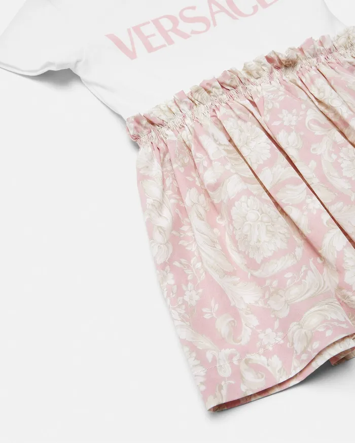 Dresses Kids Versace Barocco Baby TShirt Dress Light Pink