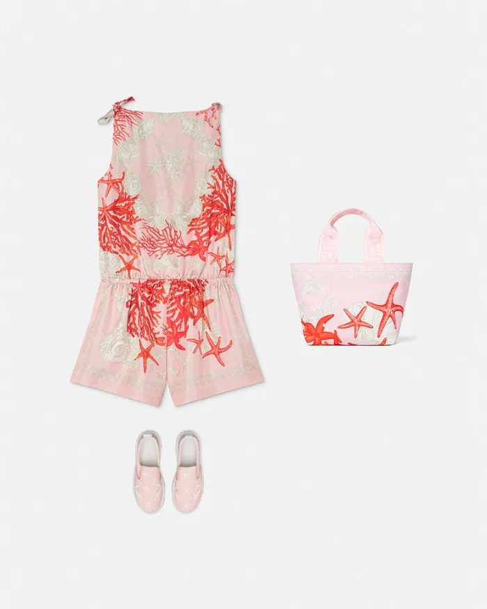 Dresses Kids Versace Barocco Sea Playsuit Coral