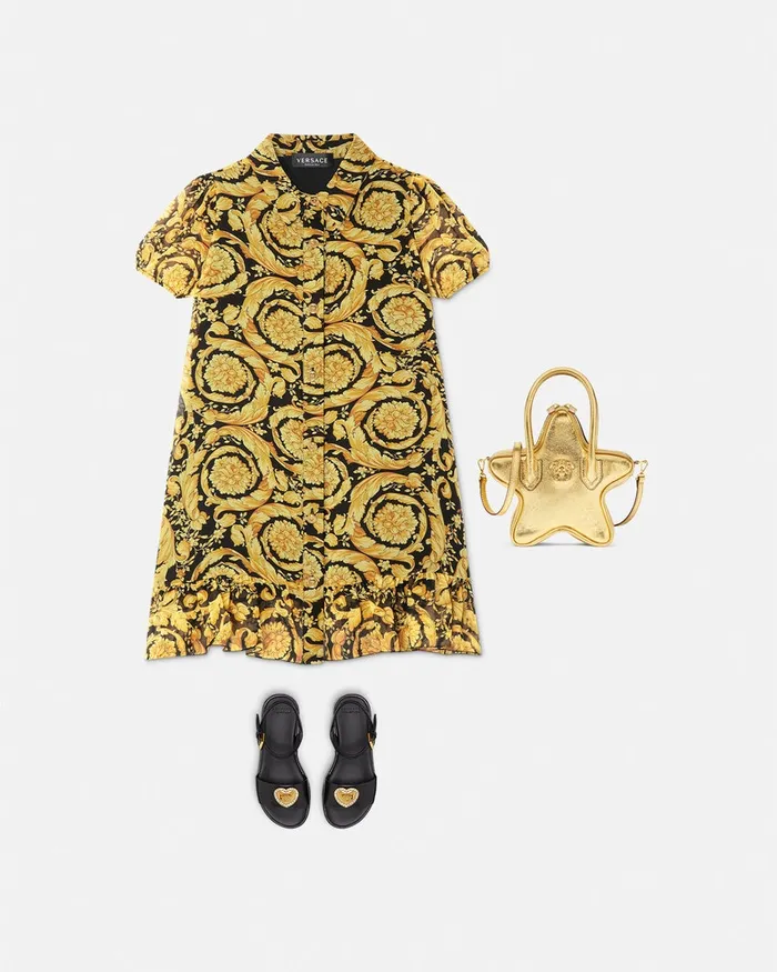 Dresses Kids Versace Barocco Shirt Dress Blackprint