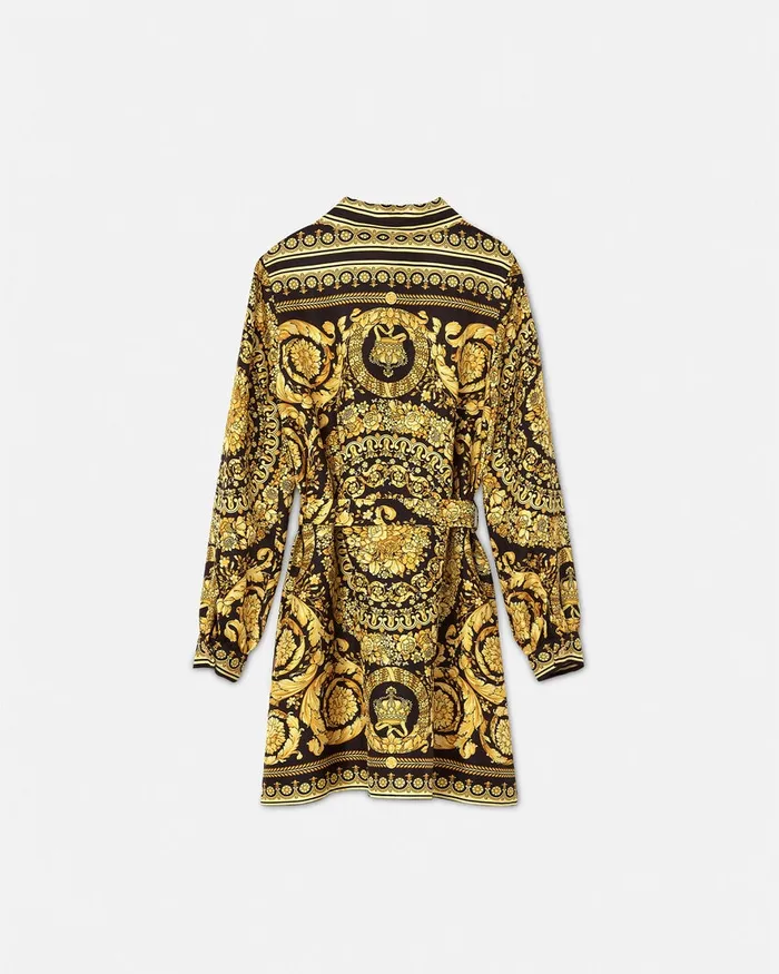 Dresses Kids Versace Barocco Silk Dress Blackprint