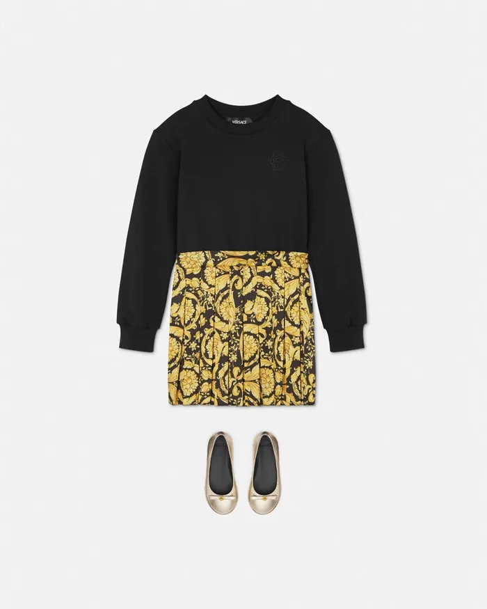 Dresses Kids Versace Barocco Sweatshirt Dress Black