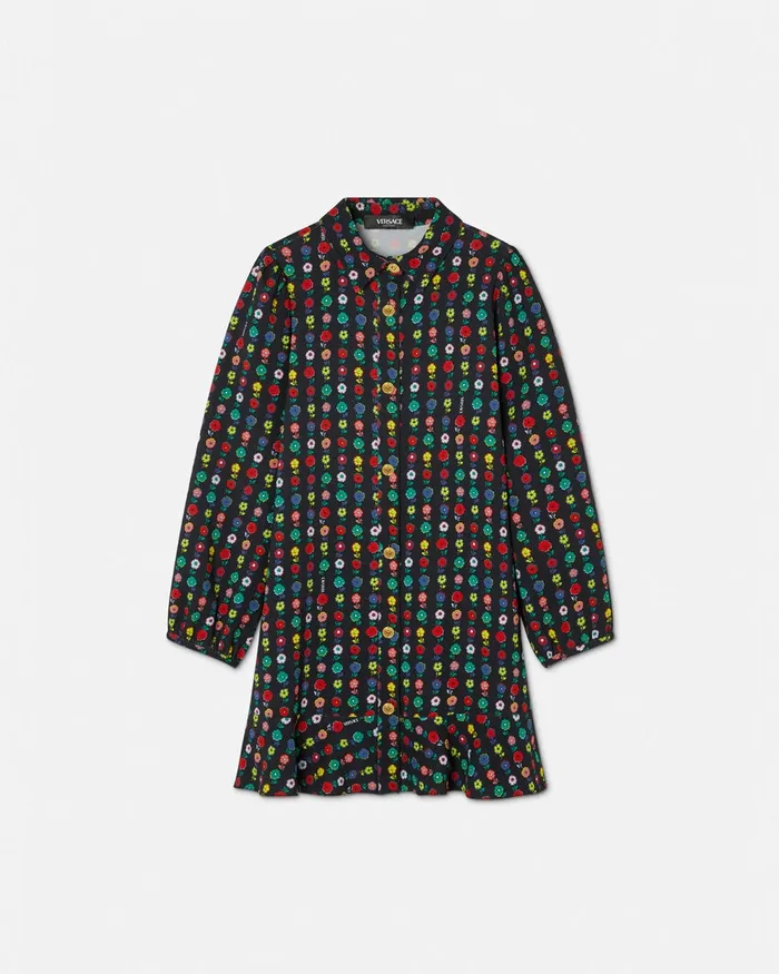 Dresses Kids Versace Falling Flowers Dress Print