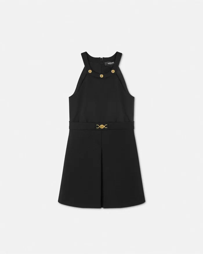 Dresses Kids Versace Medusa 03995 Pleated Dress Black