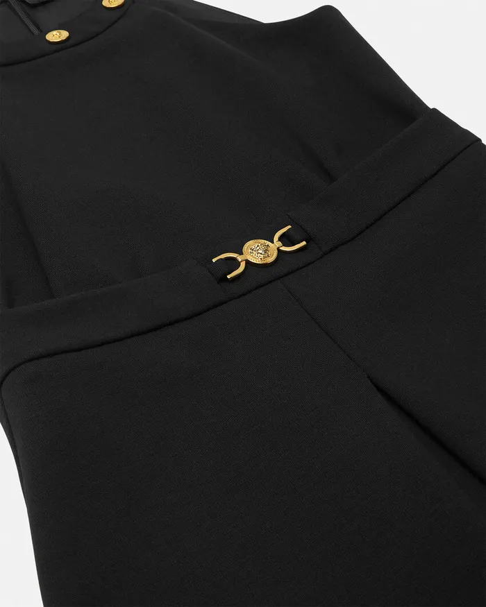 Dresses Kids Versace Medusa 03995 Pleated Dress Black