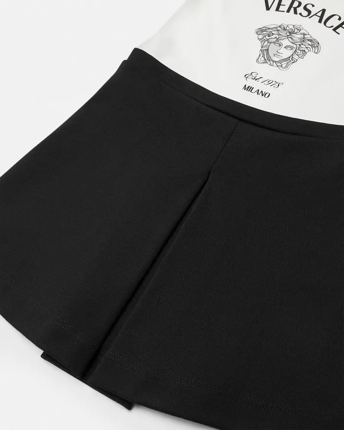 Dresses Kids Versace Medusa Milano Baby TShirt Dress Blackwhite