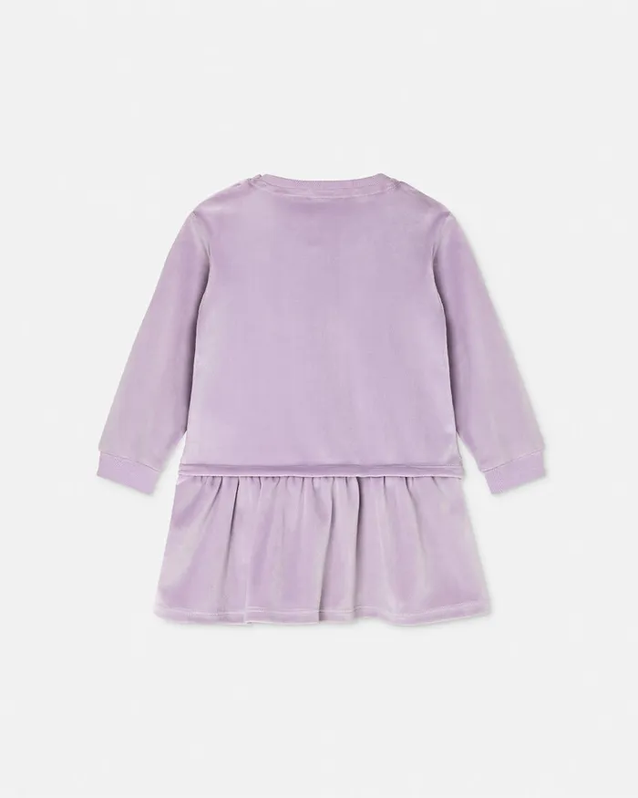 Dresses Kids Versace Velvet Medusa Baby Dress Lilac