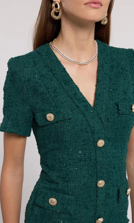 Dresses Women Generation Love Clothing Anne Tweed Dress Forest